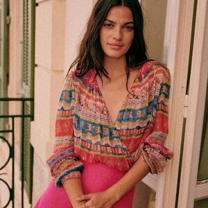 Sézane X Chuffy Abelia Blouse sz 38/6 EUC